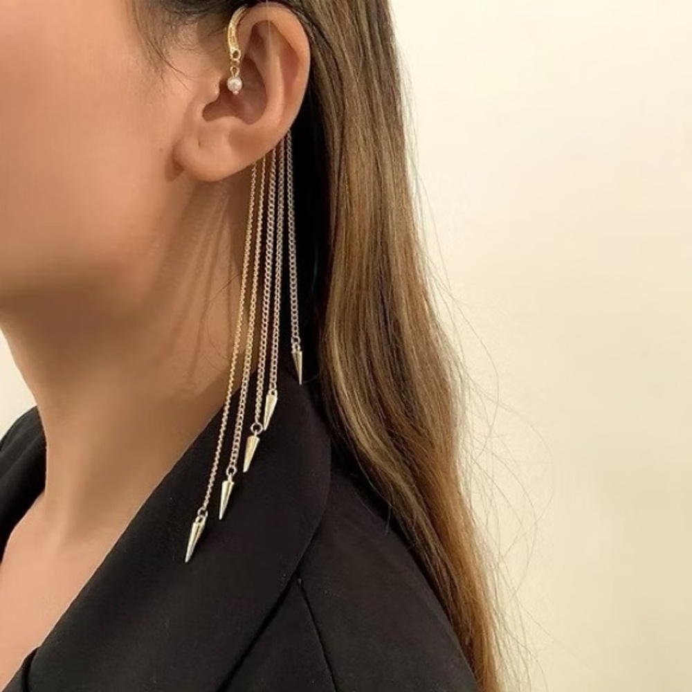 Elegant Gold and Silver Waterfall Earrings